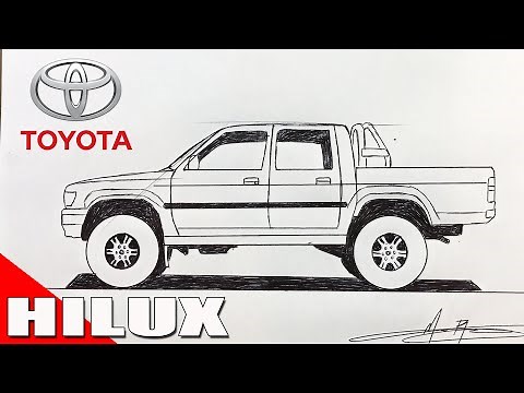 Como DIBUJAR una CAMIONETA TOYOTA HILUX - FÁCIL