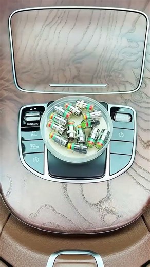 Install tire pressure monitoring caps on your car; three colors indicate tire pressure, allowing for
