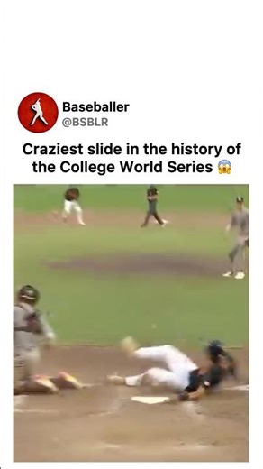 Crazy Slide! 😳 #baseball