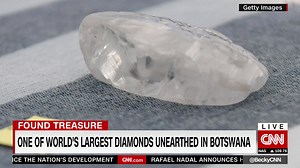 One of the world's largest diamonds has been unearthed in Botswana, the country's government has announced. The 1,098-carat stone, believed to be the third largest "gem-quality" diamond ever found, was discovered earlier this month at the Jwaneng mine, around 75 miles from the country's capital, Gaborone. | CNN