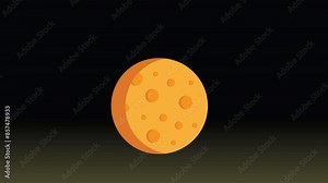Moon of cheese illustration suitable to animation, presentation, galaxy, food entushiast, spaceship, sky, taste, cartoon, mascots, kids and more