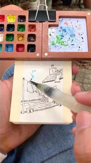 Vẽ Tranh Phong Cảnh BẰNG MÀU TIỆN LỢI | how to draw scenery #vetranhphongcanh #vetranh
