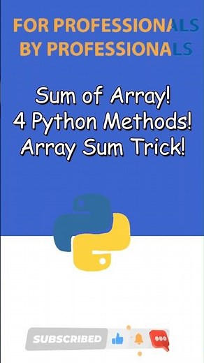 4 Ways to Find the Sum of an Array in Python | sum(), reduce, loop & enumerate #python #shorts