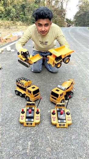 Rc Jcb Excavator Mixer Truck & Dumper Truck Unboxing Tasting 😛