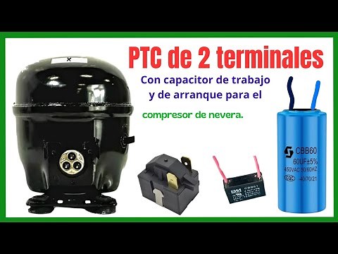 ✅ How to connect a start and run capacitor to a compressor with a 2-terminal PTC.