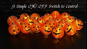 XIYUNTE Halloween Pumpkin Lanterns String Lights - 20 LED DIY Jack-O-Lantern Halloween Pumpkin Lights, USB or Battery Powered Pumpkin String Lights for Indoor/Outdoor Decorations