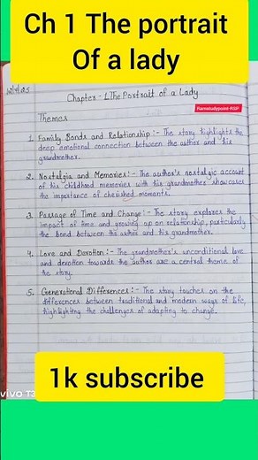 The Portrait of a Lady Class 11 (Animation) | Class 11 English Chapter 1 | full chapter #shorts