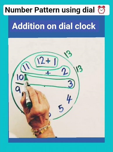 Number Pattern using dial clock ⏰️ || Addition on dial clock ||