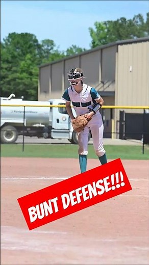 🥎🎥 Bunt Defense in Slow Motion! Pitcher Makes the Play! #softball