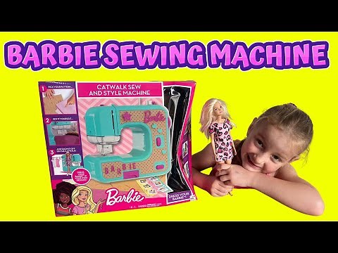 Barbie Sewing Machine Setup And outfit Making