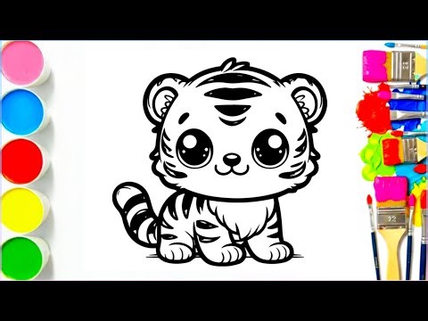 How to draw a small tiger | step by step