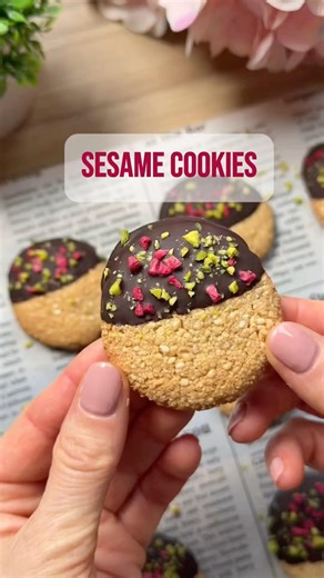 Sesame Cookies • Easy Vegan Dessert • 2 Ingredient Recipe