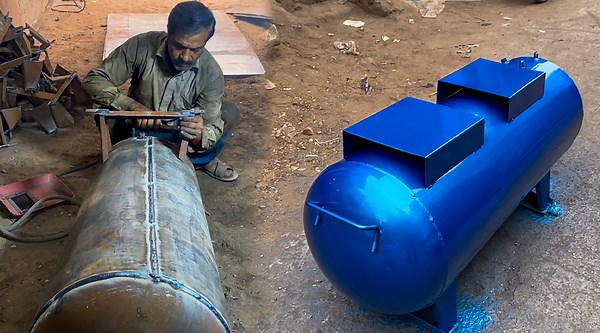 Crafting a Powerful Air Compressor from Recycled Ship Metal
