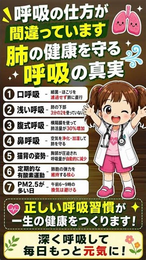 💨 呼吸の仕方が間違っています / 肺の健康を守る呼吸の真実
