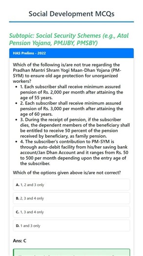 Social Security Schemes e.g., Atal Pension Yojana, PMJJBY, PMSBY