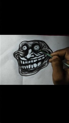 make troll face 🔥🗿 || #art #arttutorial #trollface #shorts