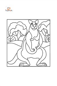 Giant Kangaroo coloring page ♥ Online and Print for Free!