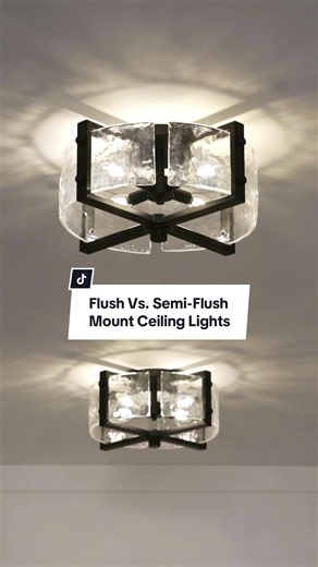When it comes to ceiling lights there are two types: flush mount, and semi flush mount 💡 Learn the difference, and which to use, from the experts at Lamps Plus! #myLampsPlus Featured: Liston Ice Glass Black & Brass Ceiling Light- Style 70R75 Lilypad Brass Frosted Glass Ceiling Light- Style 281W0 Adri Glass Rustic Ceiling Light- Style 70D96 Brielle Brass Branch & Crystal Ceiling Light- Style 64V94 Milne Bronze & Brass Ceiling Light- Style 65E76