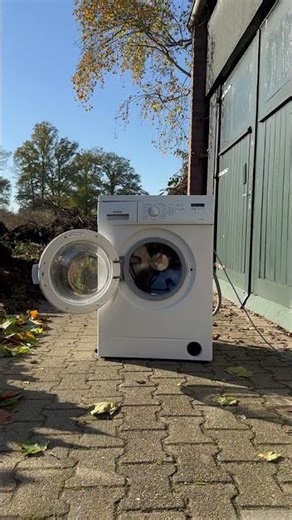 Brick test in washing machine gets out of control 🚨 #DestructionASMR #Gone Wrong #Shorts