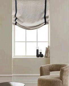 40 Colors , 100% Linen Custom Roman Shades With Chain Mechanism, Relaxed Roman Shade With Border Trim, Window Treatment, Roman Blinds - Etsy