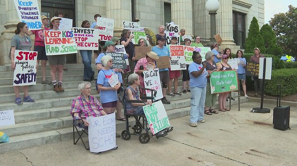 Community members rally outside Alamance County Courthouse