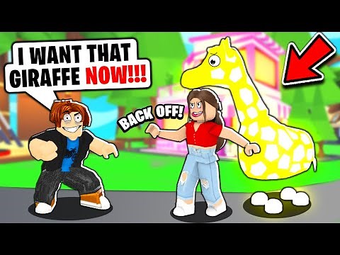 This NOOB Tried To STEAL OUR NEON GIRAFFE in Adopt Me! (Roblox Adopt Me)