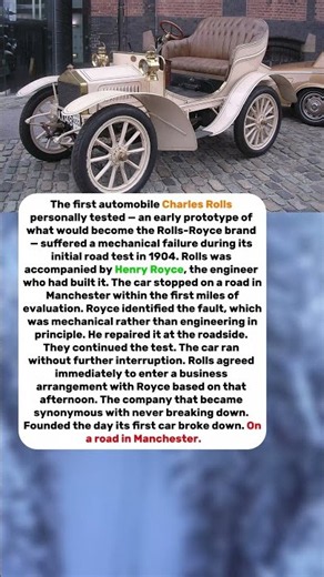 The First Rolls-Royce Charles Rolls Ever Tested Broke Down Immediately — He Fixed It on the Road