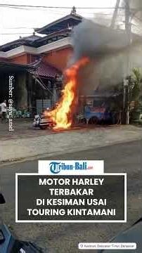 Harley Motorcycle Catches Fire in Kesiman After Touring Kintamani, Fire Emerges Upon Ignition