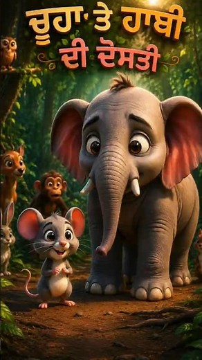 ਚੂਹਾ ਤੇ ਹਾਥੀ ਦੀ ਦੋਸਤੀ 🐭🐘 | Punjabi Kids Story | Moral Story | Animated Shorts