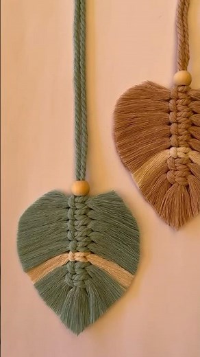 How to make macrame leaves (or feathers) and stiffen the fringe #macrametutorial