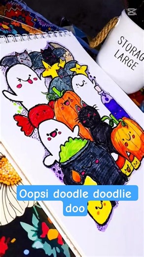 5. Cute Ghost & Pumpkin Doodle 🎃👻 | Fun Coloring Art #Shorts