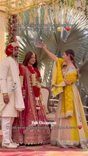 Bestfriend Protecting Couple from Evil Eyes | Nazar Utarna | Sister Love | Friends Wedding | Lehenga