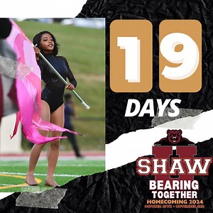 Just 19 days until Shaw University Homecoming! 🐾✨ Don’t miss out on the fun, friends, and festivities! Tag your fellow Bears and make your plans to celebrate together! https://www.shawu.edu/homecoming-2024/ | Shaw University