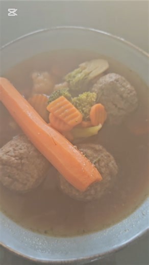 My lunch today was liver dumpling soup with vegetables...