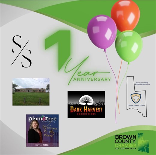 Happy 1-Year Anniversary to our amazing Brown County Chamber of Commerce Members! 🥳🎉 A huge round of applause and appreciation to: 🍂 Dark Harvest Productions 🏛️ Decatur Community Center 🌿 Kayla Ritter - Plum Tree Realty 💙 Brown County Ohio Health Department 🤝 Simplified Social LLC Thank you for your dedication, your support, and the way you continuously pour into our Chamber and our communities. Your impact is felt, your partnership is valued, and your commitment helps make Brown County s