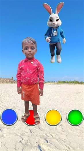 I jump on button to cow, rabbit, dog & bear - Funny vfx new magic 😃