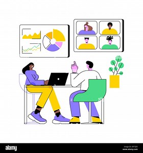 Video conferencing isolated cartoon vector illustrations. People talking using video chat, smart classes, data visualization, online training, cloud-based communication system vector cartoon Stock Vector Image & Art - Alamy