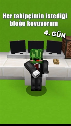Her takipçimin istediği bloğu koyuyorum 4.GÜN #minecraftshorts #minecraftmeme #minecraftanimation