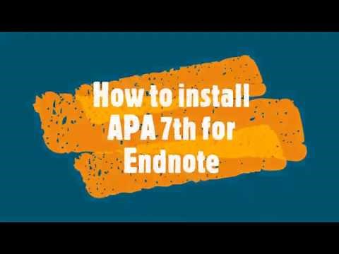 How to install APA 7th for Endnote