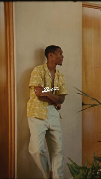 Summer Starts Here ☀️ Explore the SS24 collection online at batsher.com Justin wearing the Anglaise Camp Shirt in Dandelion & Herringbone Leisure Short in Dove. #summer #mensfashion #fashiontiktok #campshirt #resortcollection #fyp