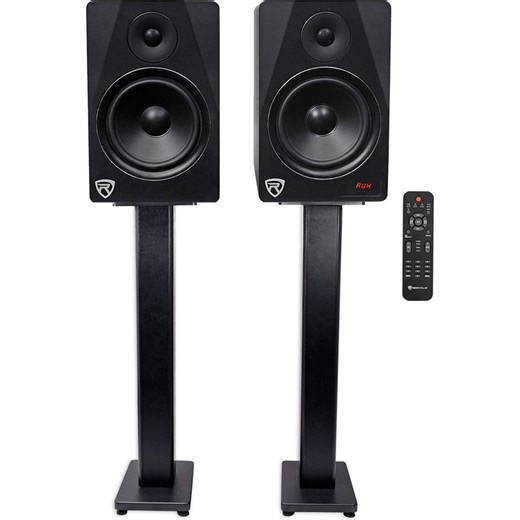 Rockville HTS8B 8" 1000W Powered Home Theater Speakers w/Bluetooth/FM/
