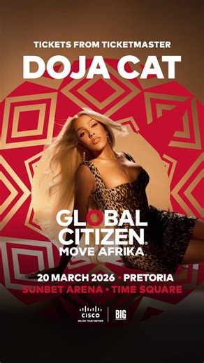 Get your tickets to Move Afrika: Pretoria featuring Doja Cat 🔥 📍 20 March 2026 | SunBet Arena, Time Square, Pretoria 🎟 Tickets available now at bigconcerts.co.za or via Ticketmaster South Africa Secure your spot before they’re gone 🔥 #DojaCatSA26 #GlobalCitizen #MoveAfrika #AnotherBigConcertsExperience | Big Concerts