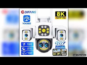 Yoosee WiFi Camera Outdoor 8K 16MP Four Lens Three Screen CCTV Ai Track Video PTZ 360 Surveillance
