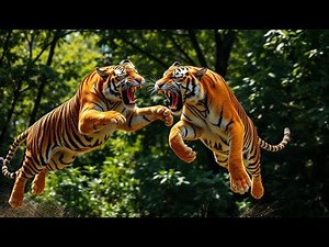 🔥 2 Majestic Tigers Fight to the Death | Terrifying Battle for Territory Caught on Camera! 🐅💥