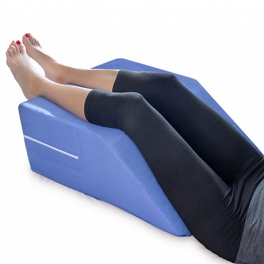 DMI Wedge Pillow, Leg Pillow, Bolster Pillow, Incline Pillow for Leg Elevation, Snoring, Circulation, Pregnancy, Sciatica, Leg Rest or Foot Elevation, Blue, 30.5 x 19.5 x 10