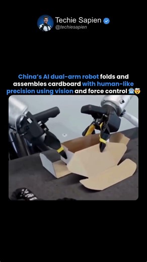 China’s AI Robot Handles Cardboard Like a Human 🤖📦