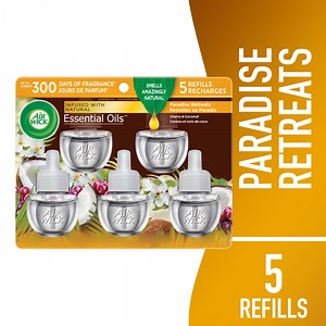 Air Wick Plug-In Scented Oil Air Freshener Warmer Refills, Paradise Retreat, 5 Count