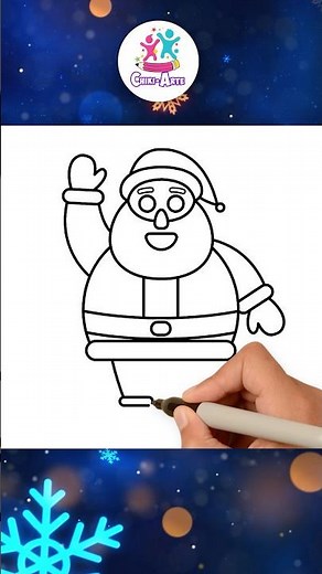 Easy Santa Claus Drawing and Coloring 🎅🏽 Santa Claus #shorts #chikiarte #drawings #christmas