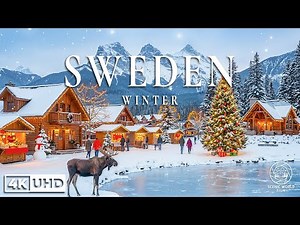 Sweden 4K - Winter Wonderland of Magical Villages, Frozen Lakes & Northern Lights