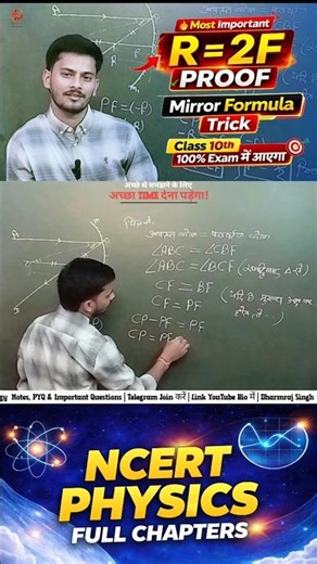 R = 2F Proof🔥 | Mirror Formula Trick | Class 10 Physics #shorts